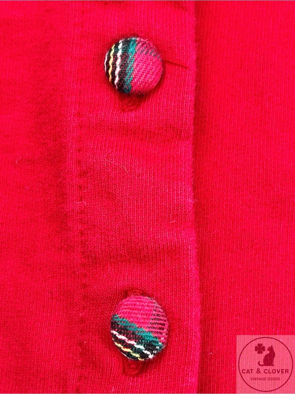 Gymboree 1996 Holiday Plaid Rainbow Tag Red Cardigan Jacket XS